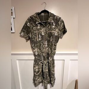Da-Nang Camouflage Short Sleeve Jumpsuit